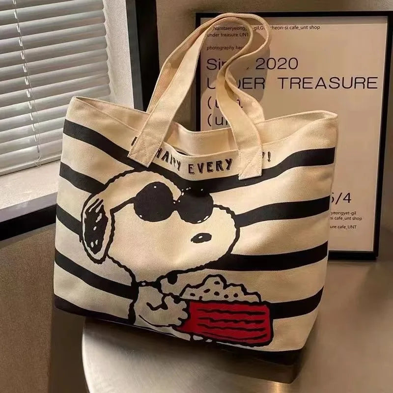 Snoopy Cute Cartoon Large Capacity Canvas Bag