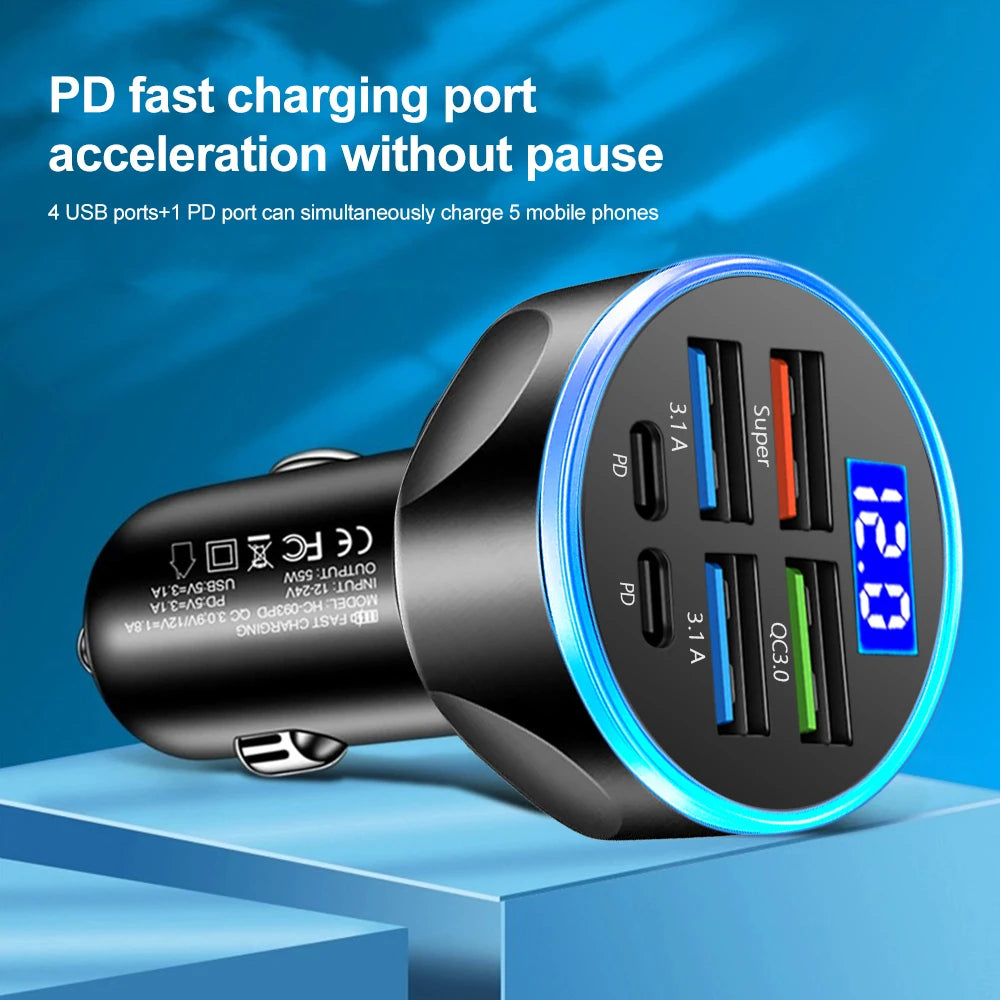 250W 6 Ports Car Charger