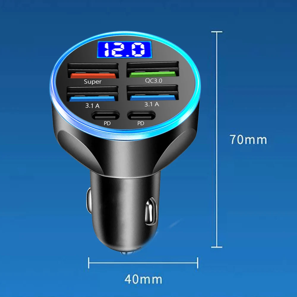 250W 6 Ports Car Charger