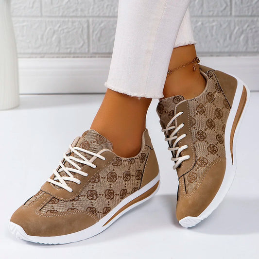 Women's Flat Casual Lace up Fashion Walking Shoes