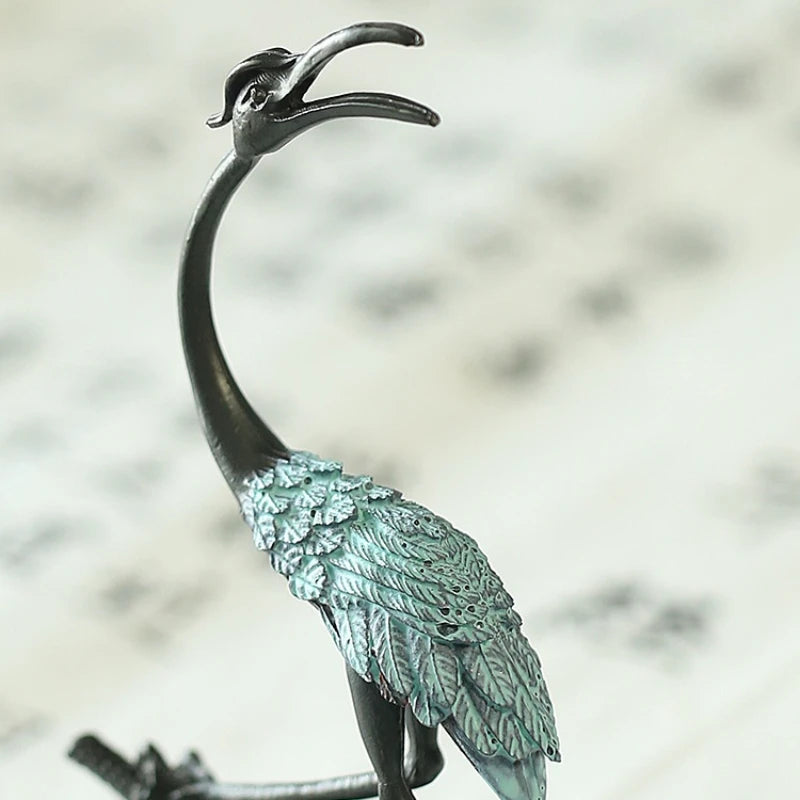 Antique Blue Crane Incense Holder